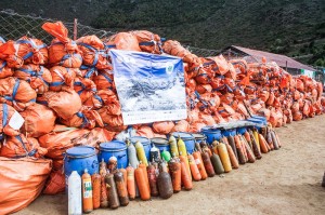 All the waste and oxygen cylinders collected during 2011